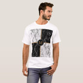 Aangepaste zwarte T-Shirt witcheque Marmer (Voorkant volledig)