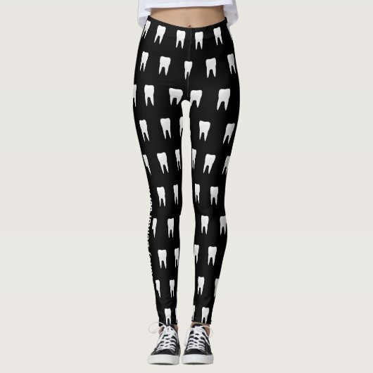 Aangepaste zwarte tand leggings (Voorkant)