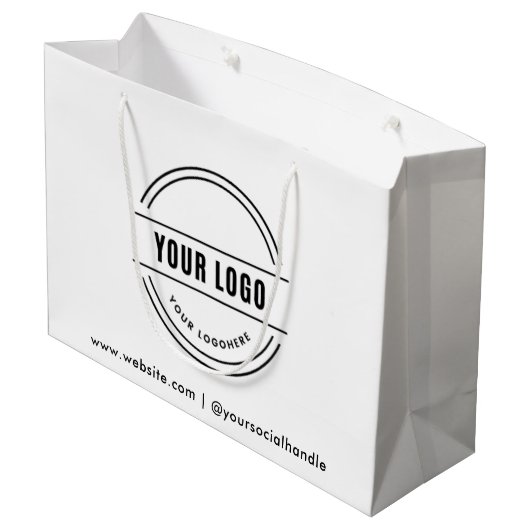 Aangepaste zwarte tas met bedrijfscapaciteit van 1 groot cadeauzakje (Achterkant Gekanteld)