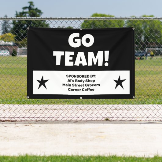 Aangepaste zwarte teambanner spandoek (Insitu)