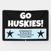 Aangepaste zwarte teambanner spandoek (Horizontaal)