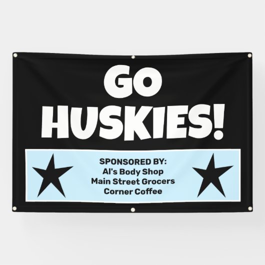 Aangepaste zwarte teambanner spandoek (Horizontaal)