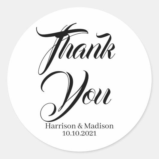 Aangepaste zwarte tekst Vertrouwensbont voor cadea Ronde Sticker (Voorkant)