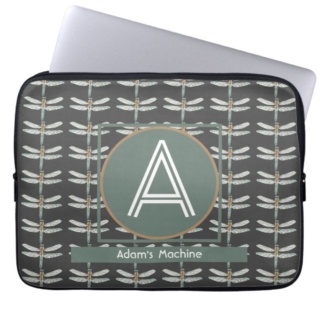 AANGEPASTE ZWARTE TRENDY LIBEL LAPTOP SLEEVE (Voorkant)