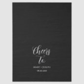 Aangepaste Zwarte Trouwpapier met Witte Tekst Tissuepapier (Voorkant)