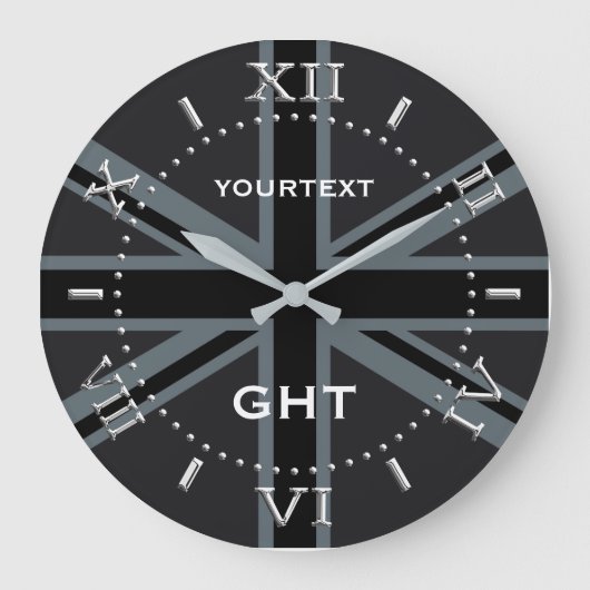 Aangepaste zwarte Uniefractie Britse vlag - Dial Grote Klok (Voorkant)