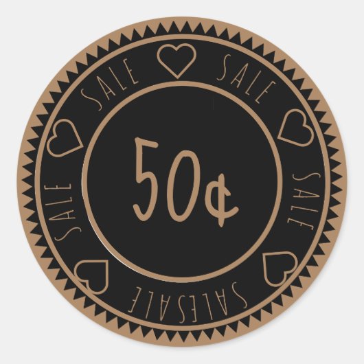 Aangepaste zwarte verkoopprijs Klassieke ronde tic Sticker (Voorkant)