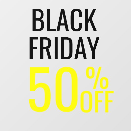 Aangepaste zwarte vrijdagwinkel Verkoop zakelijk e Raamsticker (Vel)