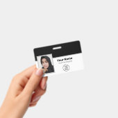 Aangepaste zwarte werknemer: foto, streepjescode,  badge (Handheld)