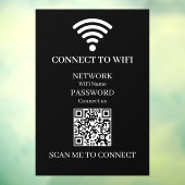 Aangepaste Zwarte WiFi QR-code | Internettoegang  Raamsticker (Vel 3)
