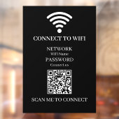 Aangepaste Zwarte WiFi QR-code | Internettoegang  Raamsticker (Vel 2)