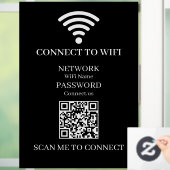Aangepaste Zwarte WiFi QR-code | Internettoegang  Raamsticker (Huis)