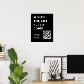 Aangepaste Zwarte WiFi QR | Netwerk Wachtwoord Wee Poster (Thuiskantoor)