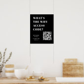 Aangepaste Zwarte WiFi QR | Netwerk Wachtwoord Wee Poster (Keuken)