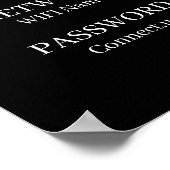 Aangepaste Zwarte WiFi QR | Netwerk Wachtwoord Wee Poster (Hoek)
