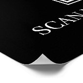 Aangepaste Zwarte WiFi QR | Netwerk Wachtwoord Wee Poster (Hoek)