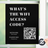 Aangepaste Zwarte WiFi QR | Netwerk Wachtwoord Wee Raamsticker (Huis)