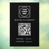 Aangepaste Zwarte WiFi QR | Scan om het scherm te  Raamsticker (Vel 3)