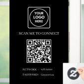 Aangepaste Zwarte WiFi QR | Scan om het scherm te  Raamsticker (Huis)