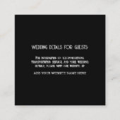 Aangepaste zwarte witbruiloft-informatiegasten informatiekaartje (Voorkant)