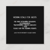 Aangepaste zwarte witbruiloft voor gasten informatiekaartje (Voorkant)