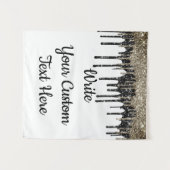 Aangepaste zwarte witte bruiloft Foto Booth Backdr Wandkleed (Voorkant (horizontaal))