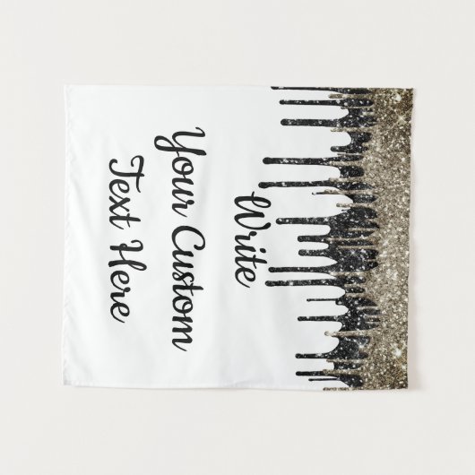 Aangepaste zwarte witte bruiloft Foto Booth Backdr Wandkleed (Voorkant (horizontaal))