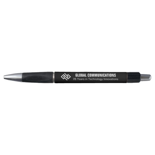Aangepaste Zwarte Witte Cyber Company Marketing Pen (Voorkant)