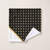AANGEPASTE ZWARTE WITTE GOUDEN HARTEN BATHROOM TOW BAD HANDDOEK (Wasdoekje)