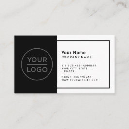 Aangepaste zwarte witte moderne minimalistische kl visitekaartje