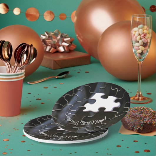 Aangepaste zwarte witte ontbrekende foto van het p papieren bordje (Multi)