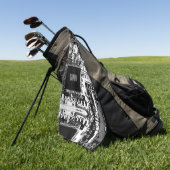 Aangepaste zwarte witte PCB printplaat Geek Golfhanddoek (Groen)