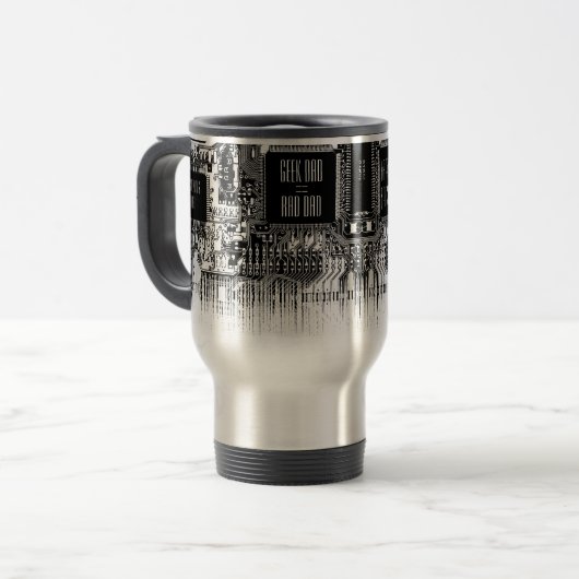 Aangepaste zwarte witte PCB-printplaat Geek Reisbeker (Voorkant links)
