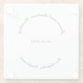 Aangepaste zwarte witte script Naam datum huwelijk Glazen Onderzetter (Achterkant)