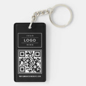 Aangepaste zwarte zakelijke Logo en QR-code websit Sleutelhanger (achterkant)