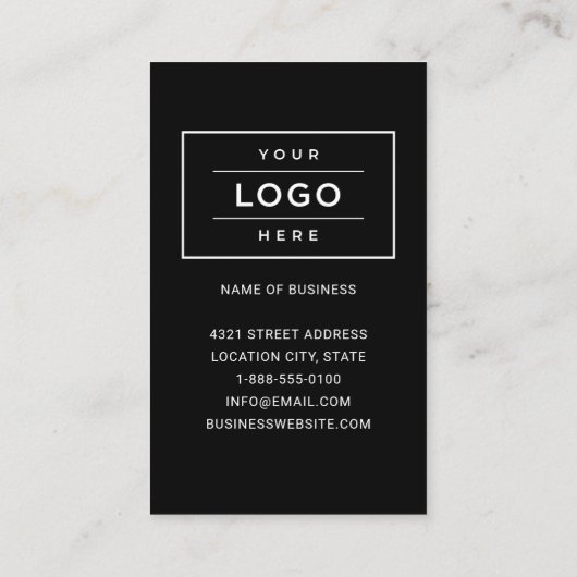 Aangepaste zwarte zakelijke Logo en QR-code websit Visitekaartje (Achterkant)