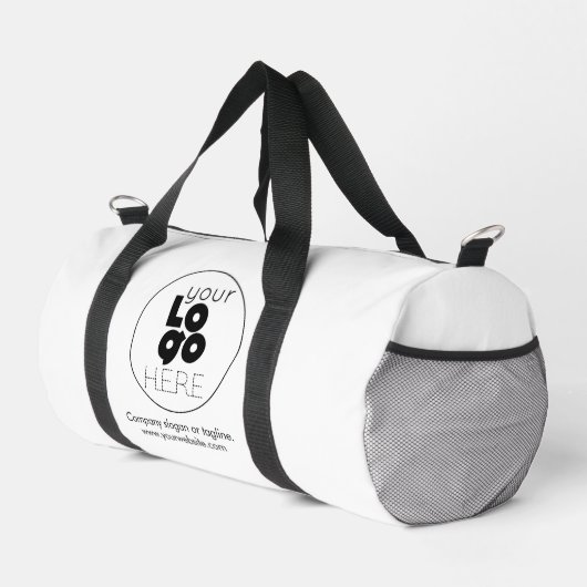 Aangepaste zwarte zakelijke Logo op witte plunjeza Plunjezak (Rechterhoek)