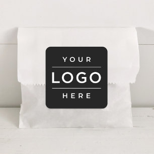 Aangepaste Zwarte Zakelijke Logo Promo Vierkante Sticker