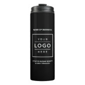 Aangepaste Zwarte Zakelijke Naam Vierkant Logo Thermosbeker (Voorkant)