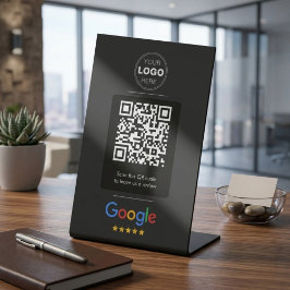 Aangepaste Zwarte Zakelijke Review QR Code Logo Reclamebord Met Voetstuk