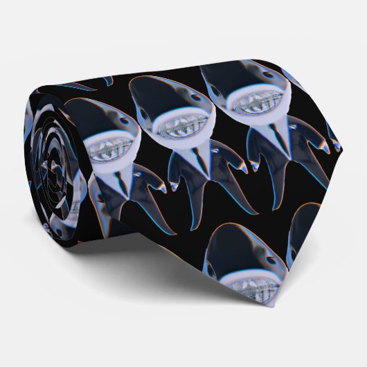 Aangepaste zwarte zonnebril voor haaienvinnen stropdas (Opgerold)