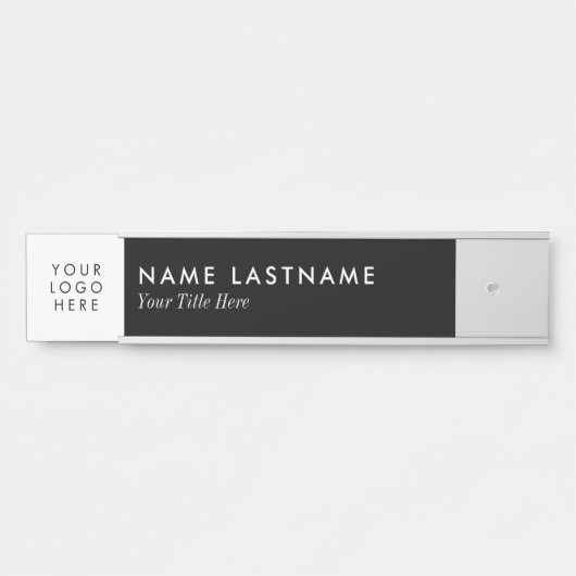 Aangepaste zwarte zwarte Logo minimalistisch Deurbordje (Voorkant)
