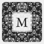 Aangepaste zwartwitscherm vierkante sticker (Voorkant)