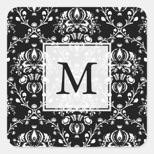 Aangepaste zwartwitscherm vierkante sticker (Voorkant)