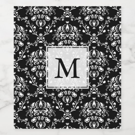 Aangepaste zwartwitscherm wijn etiket (Enkel label)