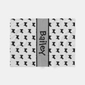 Aangepaste Zweedse Vallhund hond silhouet Fleece Deken (Voorkant (Horizontaal))