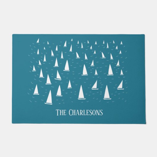 Aangepaste zweefboot Nautical Deurmat (Voorkant)