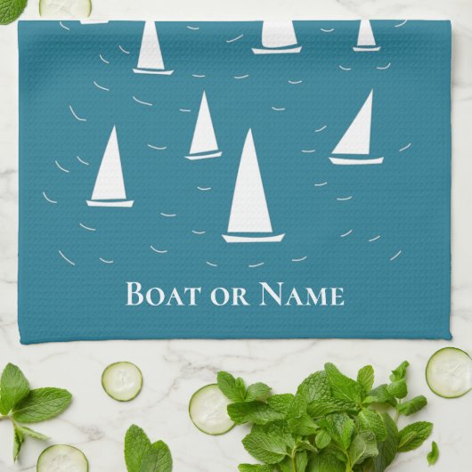 Aangepaste zweefboot Nautical Theedoek (Gevouwen)