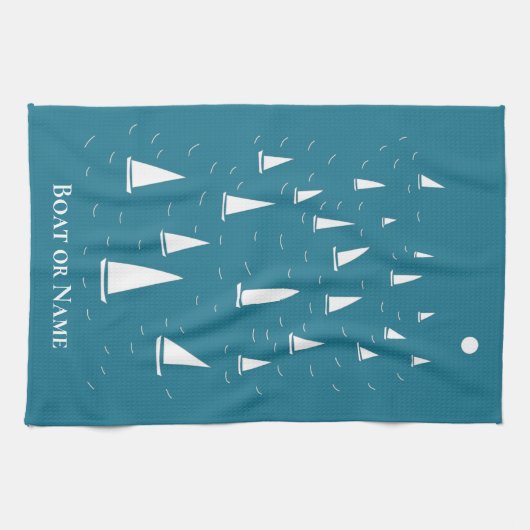 Aangepaste zweefboot Nautical Theedoek (Horizontaal)