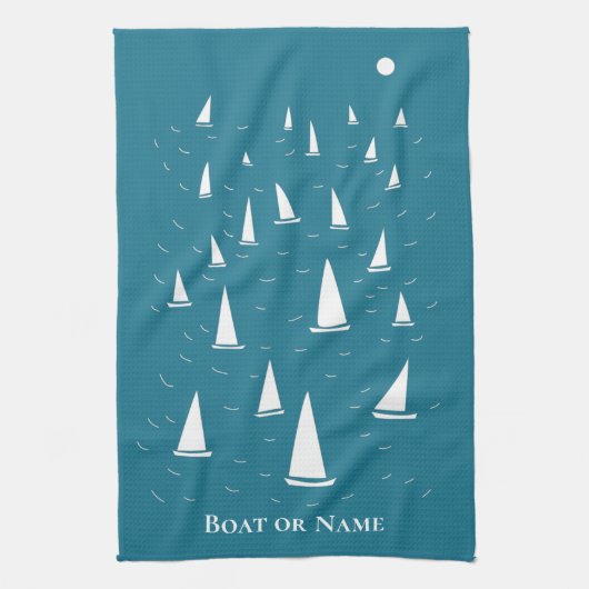 Aangepaste zweefboot Nautical Theedoek (Verticaal)